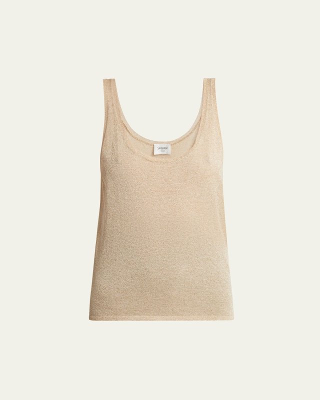 Metallic Knit Sleeveless Tank Top